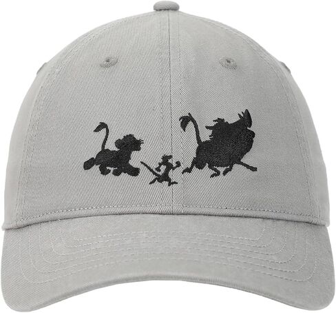 Lion King Simba Timon & Pumba Silhouettes Men's Gray Unstructured Baseball Cap in Saudi Arabia