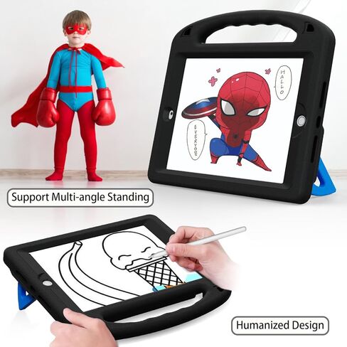 Kids Case for iPad 9th/8th/7th Generation (iPad 10.2 inch 2021/2020/2019), Shockproof Case with Screen Protector (Red) in Kuwait