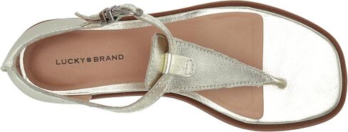 Lucky Brand Women's Annamae T-Strap Sandal Wedge, Cortado, 6.5 in Saudi Arabia