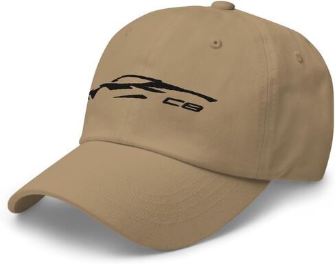 2022 2023 Sports Car C8 Outline 8th Gen Mid Engine Corvette Owner's Dad hat Embroidered Khaki in Saudi Arabia