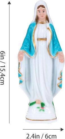 Homoyoyo Virgin Statue Plastic Craft Decoration Virgin Statue Glow in The Dark Our Statue Luminous Catholic Religious Figurines for Mothers Day Decor Yellow 6.1X2.4X1.6In in Saudi Arabia
