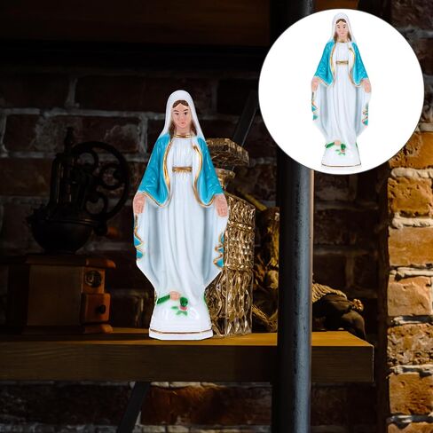 Homoyoyo Virgin Statue Plastic Craft Decoration Virgin Statue Glow in The Dark Our Statue Luminous Catholic Religious Figurines for Mothers Day Decor Yellow 6.1X2.4X1.6In in Saudi Arabia