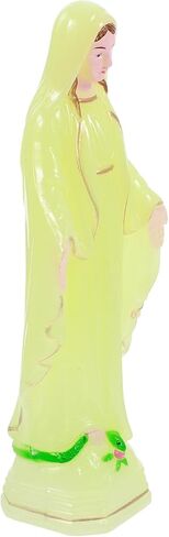 Homoyoyo Virgin Statue Plastic Craft Decoration Virgin Statue Glow in The Dark Our Statue Luminous Catholic Religious Figurines for Mothers Day Decor Yellow 6.1X2.4X1.6In in Saudi Arabia