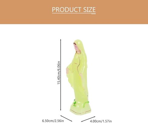 Homoyoyo Virgin Statue Plastic Craft Decoration Virgin Statue Glow in The Dark Our Statue Luminous Catholic Religious Figurines for Mothers Day Decor Yellow 6.1X2.4X1.6In in Saudi Arabia