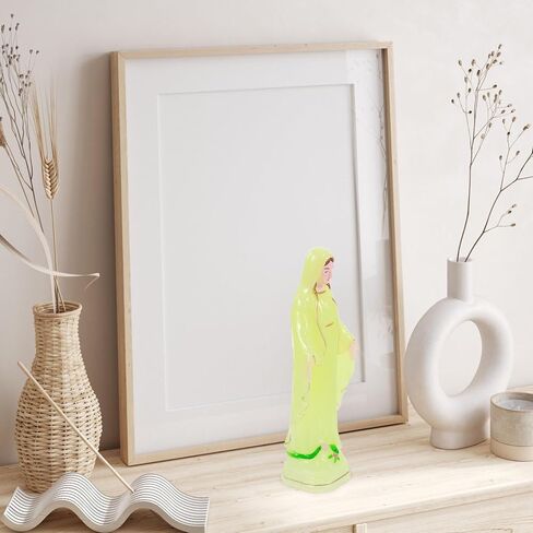Homoyoyo Virgin Statue Plastic Craft Decoration Virgin Statue Glow in The Dark Our Statue Luminous Catholic Religious Figurines for Mothers Day Decor Yellow 6.1X2.4X1.6In in Saudi Arabia