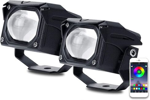 2Pcs Led Driving Light RGB Pods with Smartphone APP Control 3000K Amber Yellow Fog Lights 6000K White 60W 6000LM Flashing & Music Mode Spotlight Offroad Fog Light for Truck ATV,SUV (U9-RGB) in Saudi Arabia