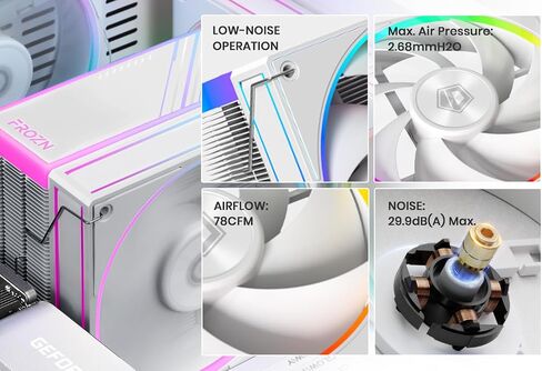 ID-COOLING FROZN A410 GDL Limited Edition CPU Cooler, 2x120mm FDB Fans in Push-Pull Configuration, 100% RAM Clearance, Black Air Cooler with Golden Lines Decorated, Support Intel and AMD Sockets in Saudi Arabia