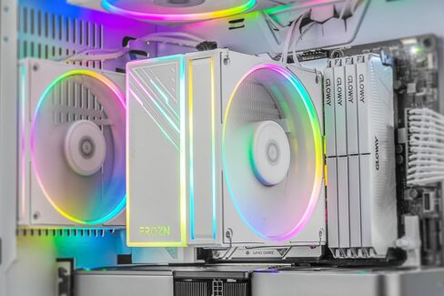 ID-COOLING FROZN A410 GDL Limited Edition CPU Cooler, 2x120mm FDB Fans in Push-Pull Configuration, 100% RAM Clearance, Black Air Cooler with Golden Lines Decorated, Support Intel and AMD Sockets in Saudi Arabia