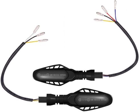 16 LEDs Motorcycle Flowing Turn Signal Lights, 1 Pair Motorcycle 12V Taillight Daytime Running Indicator Lamps, Smoke Lens Universal Fit for M10(3/8") Motorbike, Amber Light +Red Light in Saudi Arabia