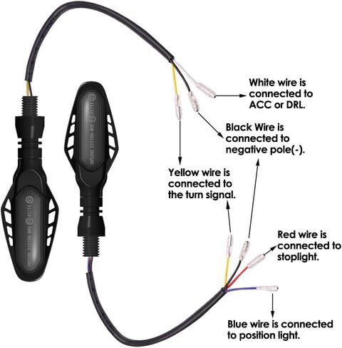 16 LEDs Motorcycle Flowing Turn Signal Lights, 1 Pair Motorcycle 12V Taillight Daytime Running Indicator Lamps, Smoke Lens Universal Fit for M10(3/8") Motorbike, Amber Light +Red Light in Saudi Arabia