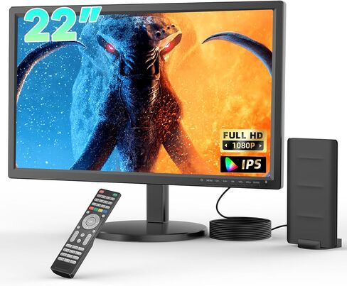 22 "تلفزيون ، تلفزيون بشاشة مسطحة صغيرة مع هوائي ، HDMI ، USB ، تلفزيون غير ذكي Full HD 1080p ، مثالي للمنزل ، المطبخ ، RV in Saudi Arabia