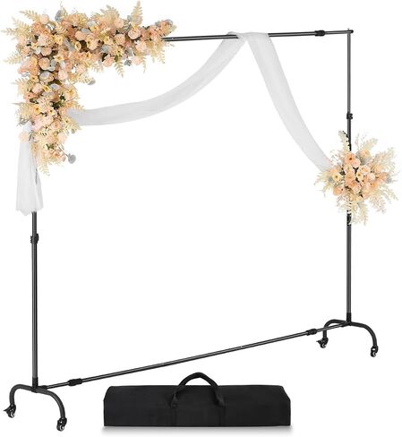 VEVOR Backdrop Stand, 5 x 6.5 ft Adjustable Photo Backdrop Stand Kit, Portable Background Backdrop Stand with 3 Crossbars, Heavy Duty Projector Screen Stand, for Wedding, Photo Video Studio & Party in Saudi Arabia