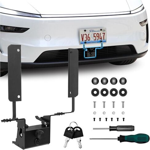 No Drill Tesla Front Lucky Holder Model Y 2020-2024 Model 3 2017-2023 No Andhsives Lucker Plate Bracket Bracket with anti-lock inclipe bracket absities accessories in Kuwait
