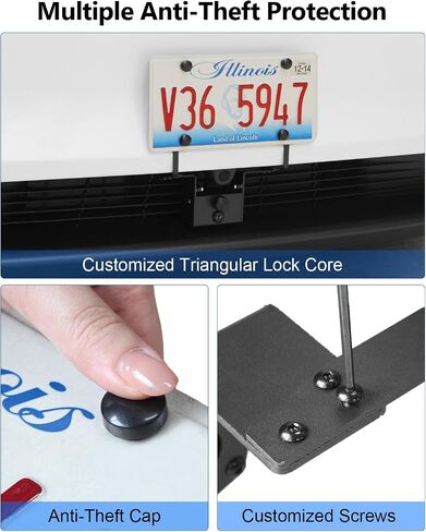 No Drill Tesla Front Lucky Holder Model Y 2020-2024 Model 3 2017-2023 No Andhsives Lucker Plate Bracket Bracket with anti-lock inclipe bracket absities accessories in Kuwait