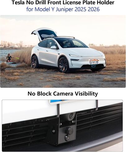 No Drill Tesla Front Lucky Holder Model Y 2020-2024 Model 3 2017-2023 No Andhsives Lucker Plate Bracket Bracket with anti-lock inclipe bracket absities accessories in Kuwait