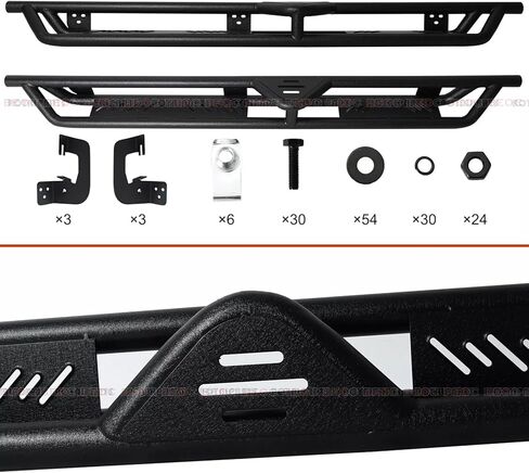 ألواح الجري خطوات إسقاط للفترة 2007-2018 Chevy Silverado/GMC Sierra 1500 ، 2007-2019 Silverado/Sierra 2500HD/3500HD Double/Extended Side Step Step Nerf Bars ، Black Black in Kuwait