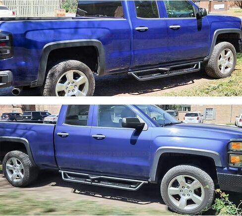 ألواح الجري خطوات إسقاط للفترة 2007-2018 Chevy Silverado/GMC Sierra 1500 ، 2007-2019 Silverado/Sierra 2500HD/3500HD Double/Extended Side Step Step Nerf Bars ، Black Black in Kuwait