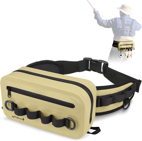 Dovesun Waterproof Fishing Fanny Pack for Men 3.3L Fly Fishing Bag Chest Pack with Airtight Zipper in Kuwait