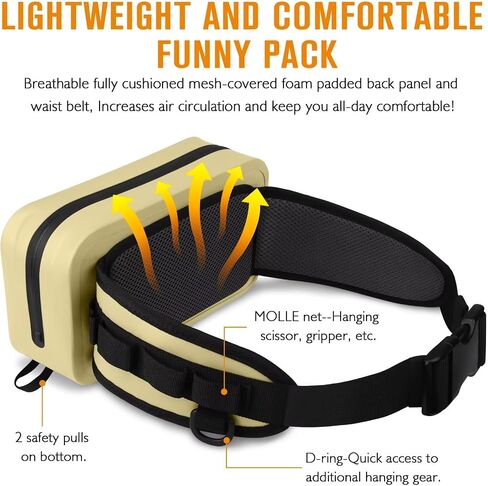 Dovesun Waterproof Fishing Fanny Pack for Men 3.3L Fly Fishing Bag Chest Pack with Airtight Zipper in Kuwait