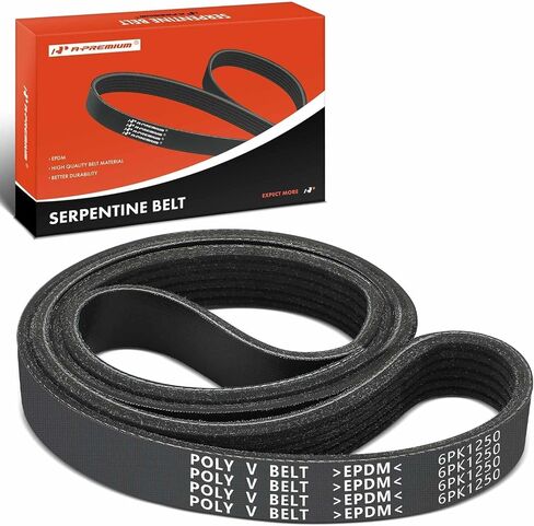 A-Premium Engine Serpentine Drive Belt Compatible with Toyota, Chrysler, Hyundai, Kia & Dodge Cars - Highlander, Sienna, Venza, Sebring, Pacifica, Voyager, Caravan, Stratus, Seltos, Veloster, Kona in Saudi Arabia
