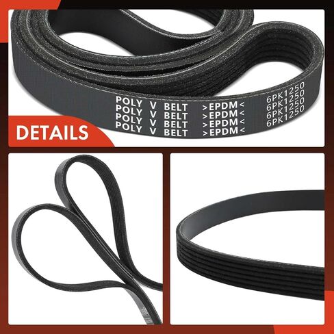 A-Premium Engine Serpentine Drive Belt Compatible with Toyota, Chrysler, Hyundai, Kia & Dodge Cars - Highlander, Sienna, Venza, Sebring, Pacifica, Voyager, Caravan, Stratus, Seltos, Veloster, Kona in Saudi Arabia