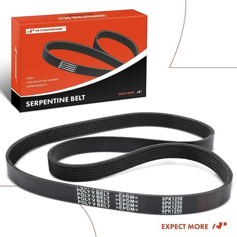 A-Premium Engine Serpentine Drive Belt Compatible with Toyota, Chrysler, Hyundai, Kia & Dodge Cars - Highlander, Sienna, Venza, Sebring, Pacifica, Voyager, Caravan, Stratus, Seltos, Veloster, Kona in Saudi Arabia