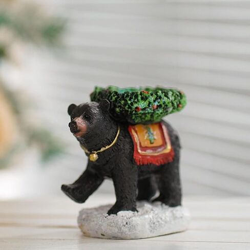 Black Bear Candle Holder – Rustic Hand-Painted Resin Tealight Holder, Sturdy & Fade-Resistant Home Decor for Bedroom, Office & Living Room, Wildlife Gift (Sitting) in Saudi Arabia