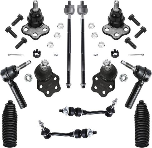 Detroit Axle-2WD Front 12PC KIT FOR 00-04 Dodge Dakota ، 00-03 Durango ، 4 inner rod rod ins inner and ueter rowd 2 bars 4 bars 4 lower & apport boots 2 boots 2000 2001 2002 in Kuwait