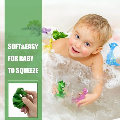 Dinosaurs for Toddlers 1-3 No Hole Dinosaurs Bath Toys for 6-18 Months - 3Pcs Dinosaurs Bath Toys with Storage Bag - Dino Bath Toys 1-4 Year Old Kids Gifts in Saudi Arabia