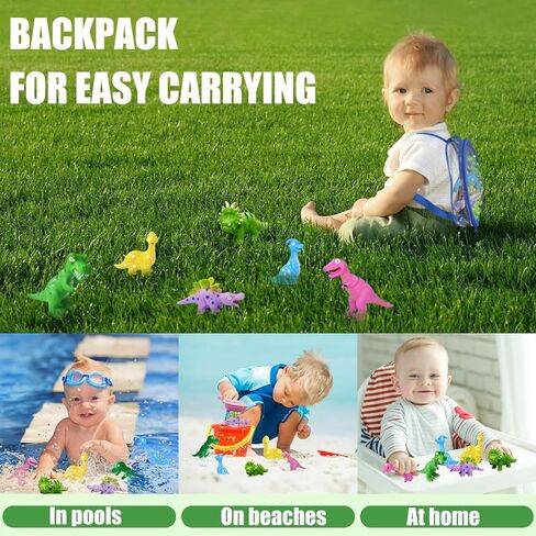 Dinosaurs for Toddlers 1-3 No Hole Dinosaurs Bath Toys for 6-18 Months - 3Pcs Dinosaurs Bath Toys with Storage Bag - Dino Bath Toys 1-4 Year Old Kids Gifts in Saudi Arabia