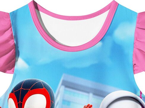 Girls Cartoon Summer Dress Toddler Super Hero Outfit Kids Amazing Clothes for 2-7 Years in Saudi Arabia