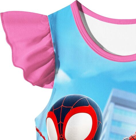 Girls Cartoon Summer Dress Toddler Super Hero Outfit Kids Amazing Clothes for 2-7 Years in Saudi Arabia