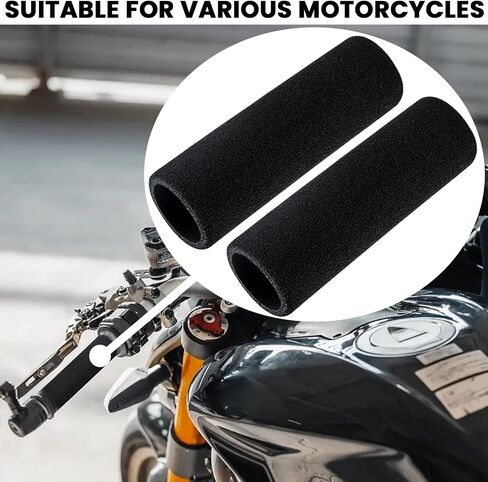 2Pcs Motorcycle Hand Grips Anti-Slip Foam Covers Comfort Handlebar Grip Compatible with BMW Harley Honda Kawasaki Suzuki Triumph Yamaha in Saudi Arabia