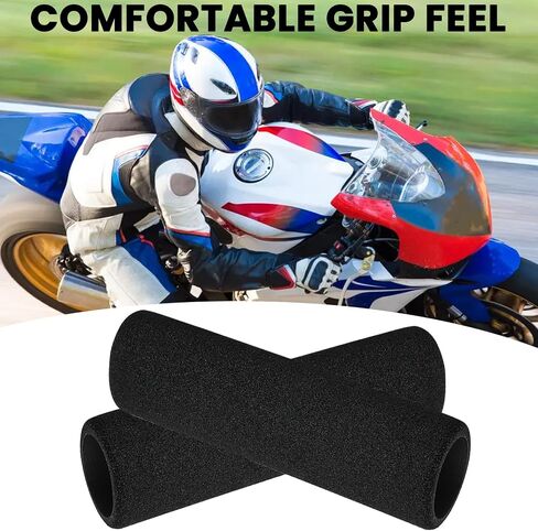 2Pcs Motorcycle Hand Grips Anti-Slip Foam Covers Comfort Handlebar Grip Compatible with BMW Harley Honda Kawasaki Suzuki Triumph Yamaha in Saudi Arabia