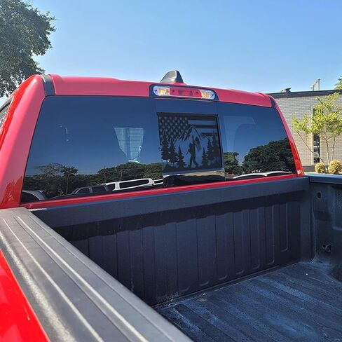 Rear Middle Window Bigfoot American Flag Decal for Truck, Matte Black Flag Decal for Truck, Truck Accessories (Matte Black, for Dodge Ram 2009-2024) in Saudi Arabia