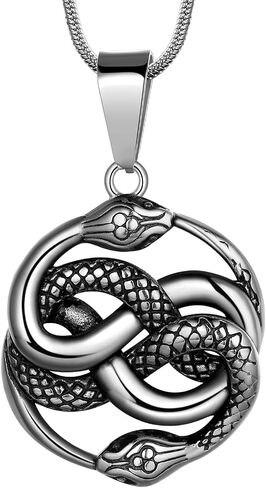 hipunk عتيقة العتيقة snake الأفعى urooboros قلادة الفولاذ المقاوم للصدأ قلادة ، المجوهرات القوطية in Kuwait