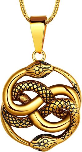 hipunk عتيقة العتيقة snake الأفعى urooboros قلادة الفولاذ المقاوم للصدأ قلادة ، المجوهرات القوطية in Kuwait