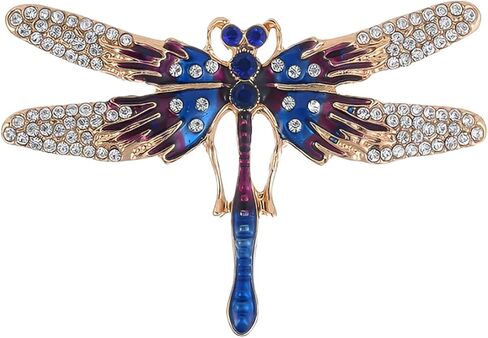Dragonfly Brooch Rhinestone/Enamel Dragonfly Brooches Lapel Pin for Women Elegant Outfits Dragonfly Jewelry Gifts in Saudi Arabia