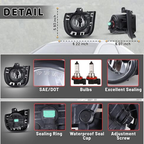 AUTOWIKI Fog Lamp Fit For 2014 2015 2016 Scion TC Fog Lights Assemblies With Wiring Kit 1 Pair in Saudi Arabia