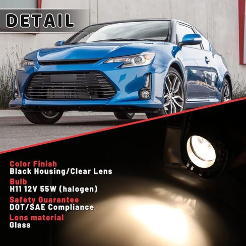 AUTOWIKI Fog Lamp Fit For 2014 2015 2016 Scion TC Fog Lights Assemblies With Wiring Kit 1 Pair in Saudi Arabia