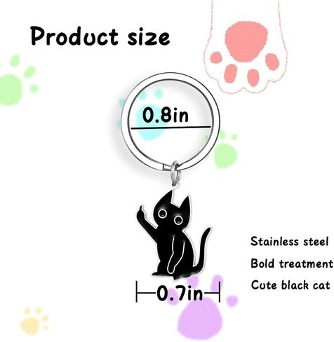 Cute Black Cat Keychain for Women Men Boys Girls Funny Accessories Purse Charms Girlfriend Mom Dad bag handbags in Saudi Arabia