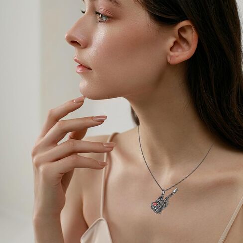 OHAYOO Guitar Pick Necklace Sterling Silver Music Guitar Pendant Necklace Emo Jewelry Cool Guitar Gift for Music Lovers Men Women in Kuwait
