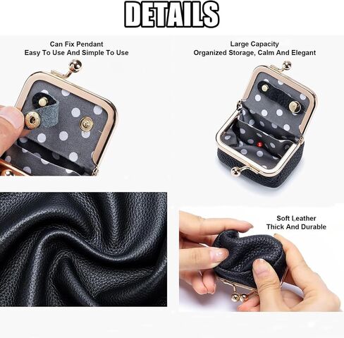 2025 New Genuine Leather Mini Jewelry Box for Women - Vintage Kiss Lock Travel Jewelry Case Organizer, Portable Tiny Jewelry Pouch for Earrings, Rings, Necklace (Green) in Kuwait