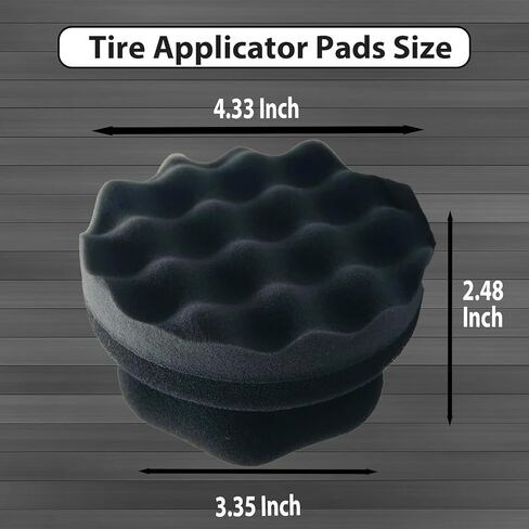 Tire Shine Applicator Pads, 2 Pcs Tire Dressing Applicator, Reusable Tire Shine Sponge Wave Contoured for Car Detailing in Kuwait
