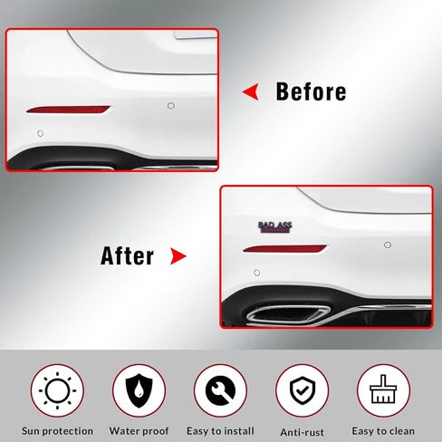 Car Bad Ass Edition Emblem ، Fender Fender Badge Decal Sticker مع مادة لاصقة 3M ، وملحقات السيارات بديلة متوافقة مع شاحنة سيارات الدفع الرباعي للدراجات النارية (بالأبيض والأسود) in Kuwait