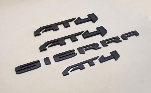 4PCS Kits AT4 Overlay Emblem Badge Sticker Sierra Replacement for 2019-2024 Sierra 1500 (Matte Black Red) in Saudi Arabia