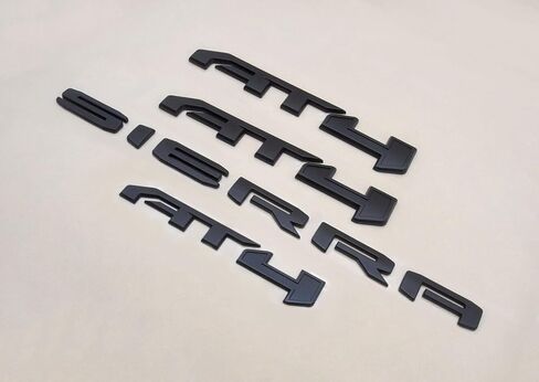 4PCS Kits AT4 Overlay Emblem Badge Sticker Sierra Replacement for 2019-2024 Sierra 1500 (Matte Black Red) in Saudi Arabia