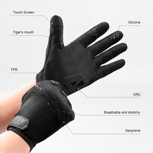 VXW Bicycle Gloves for Men and Women Full Finger Touchscreen Mountain Bike Gloves High Protection Biker Gloves for Cycling in Kuwait