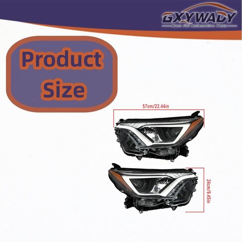 GXYWADY Headlight Assembly Replacement for 2016 2017 2018 Rav4 Left and Right Front Headlights in Saudi Arabia