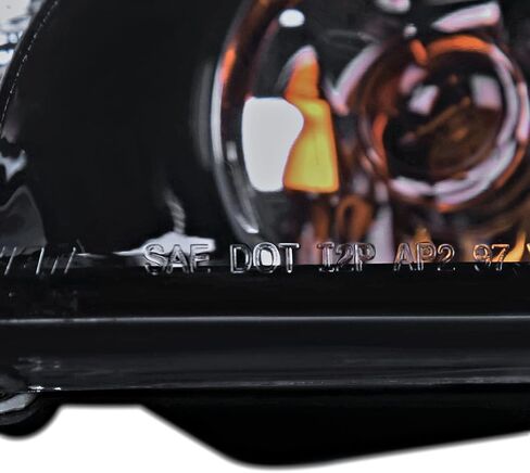 مواصفات توليف اللمعان السوداء السوداء اللامعة LED LED HALO Projector المصابيح الأمامية + أضواء الزاوية متوافقة مع عام 1997-2003 بونتياك جراند بريكس ، اليسار + الزوج الأيمن. in Saudi Arabia